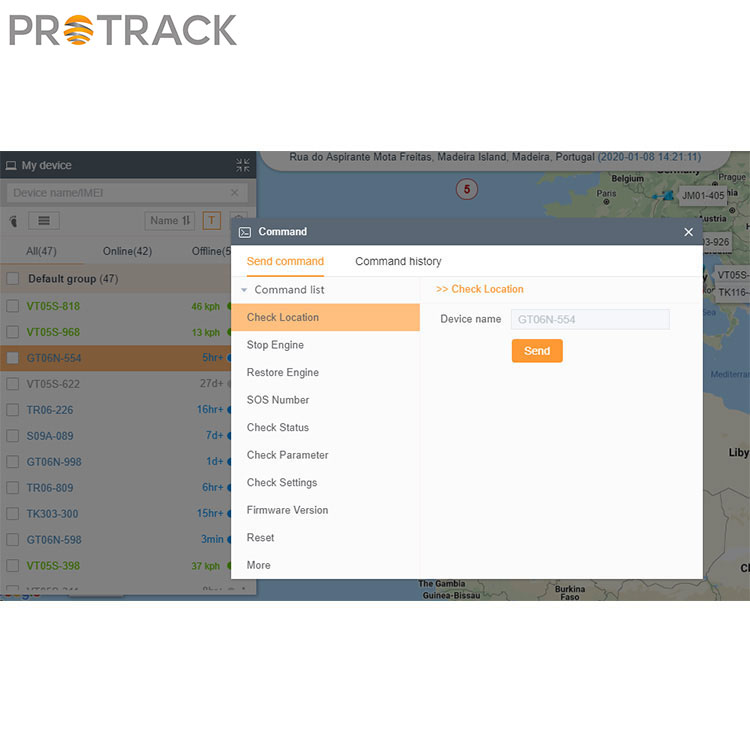 GPS-sporingsenhets programvareplattform